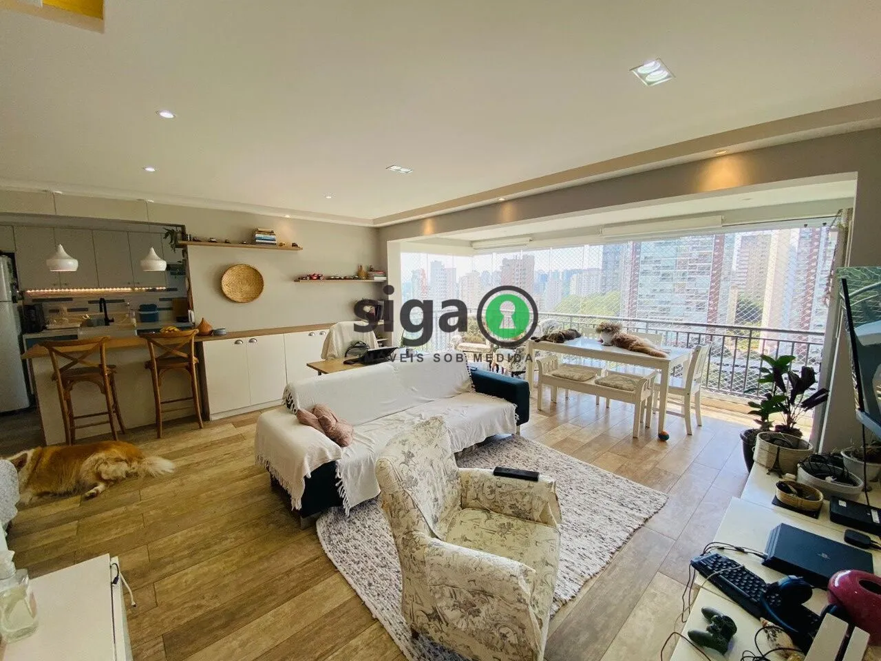 Imagem Apartamento moderno com 3 quartos, varanda integrada e acabamento de alto padrão