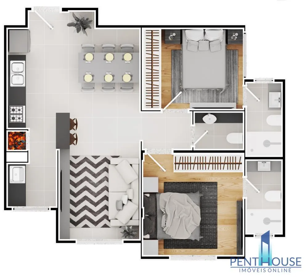 Imagem Apartamento Zona Central para Venda em Balneário Camboriú, Nações, 2 dormitórios, 2 suítes, 3 banheiros, 1 vaga