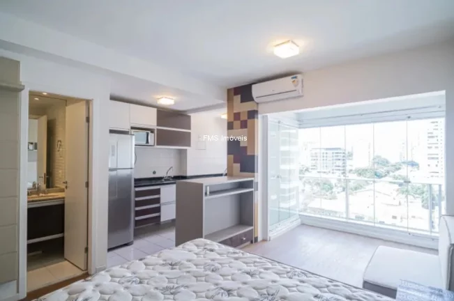 Foto do imóvel Studio para locação no Brooklin com 1 suíte, 1 banheiro, 1 vaga, 36m².