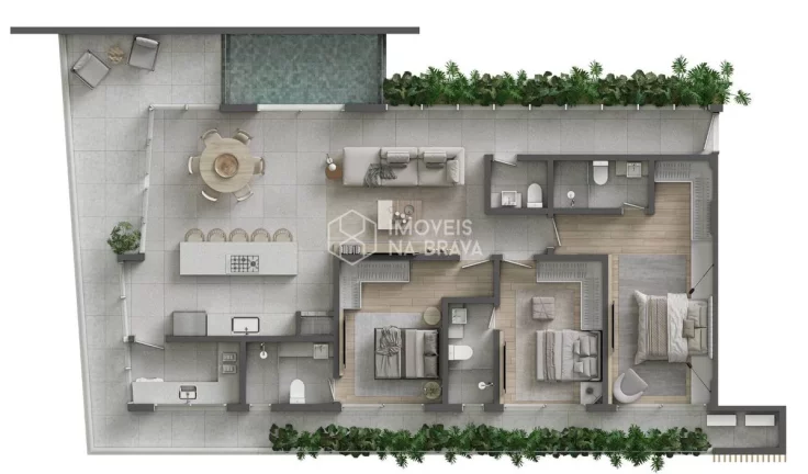 Imagem APARTAMENTO A VENDA - FRENTE MAR - SENSE PRAIA BRAVA - GARDEN FRONTAL - 4 SUITES E 4 VAGAS -ITAJAI/SC
