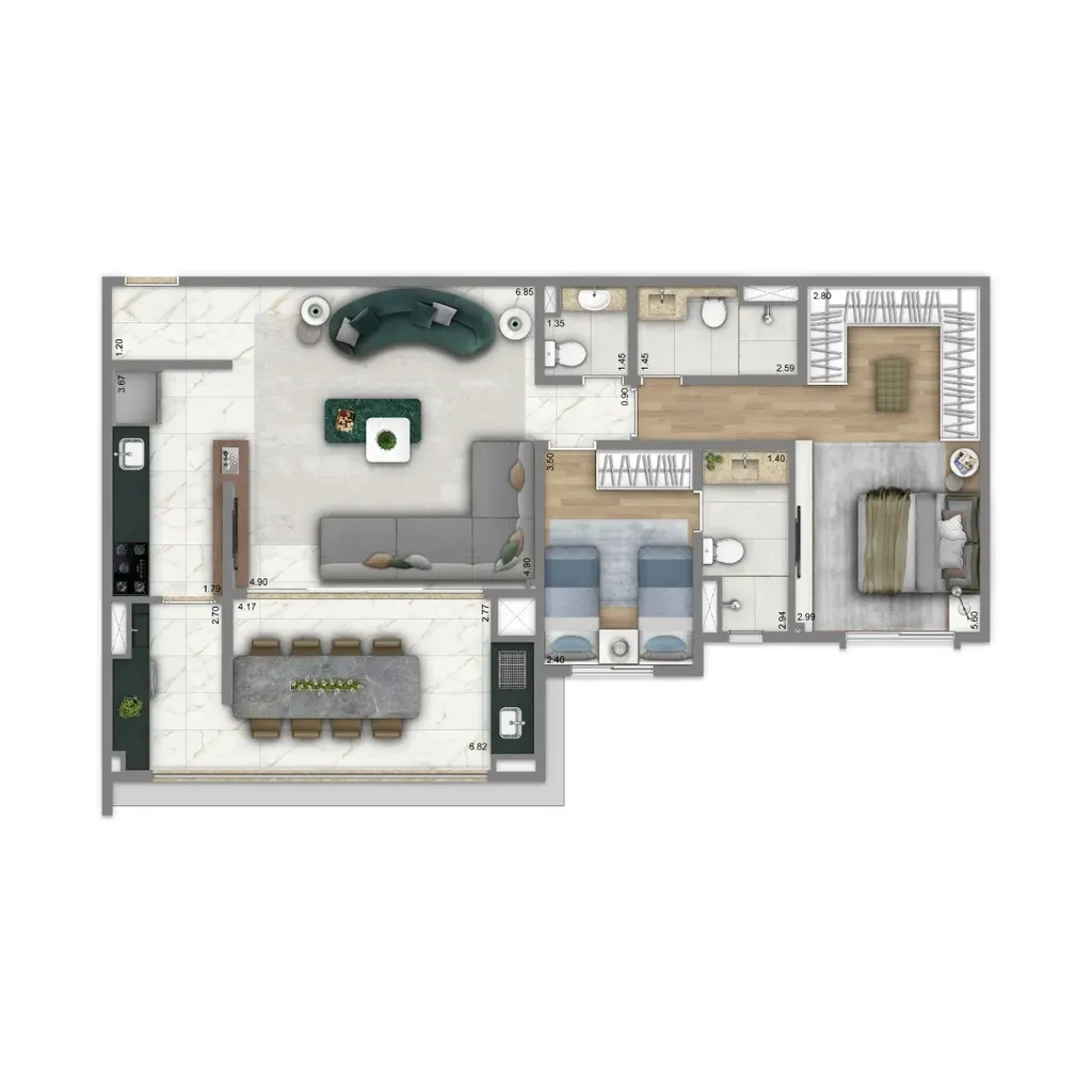 Imagem Living Villaggio Tatuapé Firenze - Living Villaggio Tatuapé Firenze