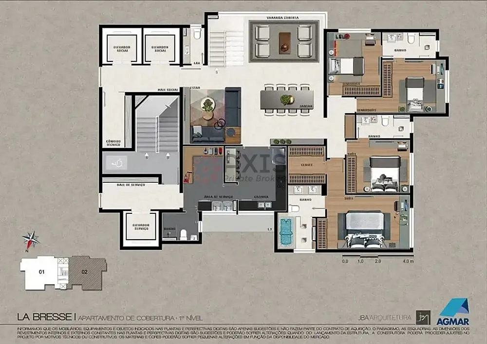 Imagem Apartamento 4 quartos no Vila da Serra - Lazer completo