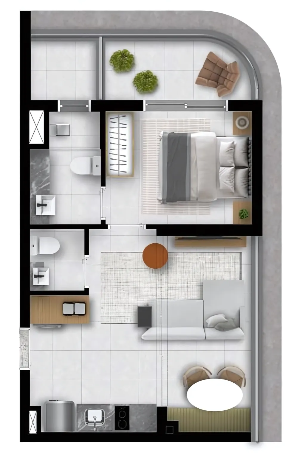 Imagem Conheça o The Choice. 01 dorm. que não tem comparação. Diferenciado, sofisticado e cosmopolita. ...