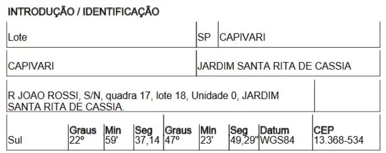 Imagem Oportunidade Única em CAPIVARI - SP | Tipo: Terreno | Negociação: Venda Direta Online | Situação: Imóvel