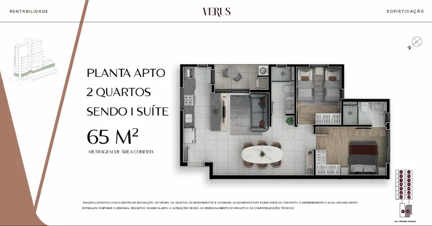 Imagem Apartamento para Venda em São José dos Pinhais, Centro, 2 dormitórios, 1 suíte, 2 banheiros, 1 vaga