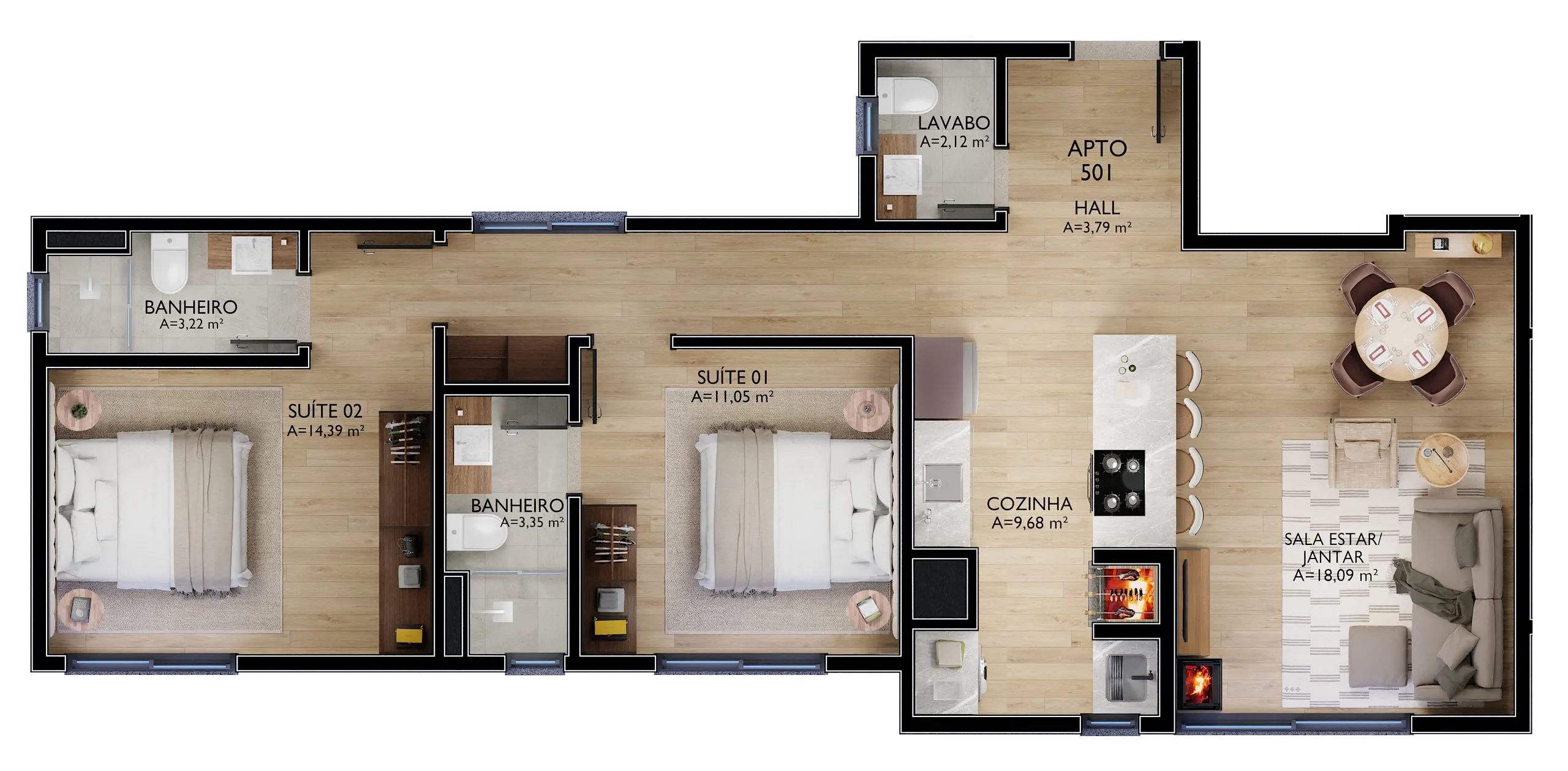 Imagem Apartamento à venda em Gramado, Centro, com 2 quartos, 97.35m2