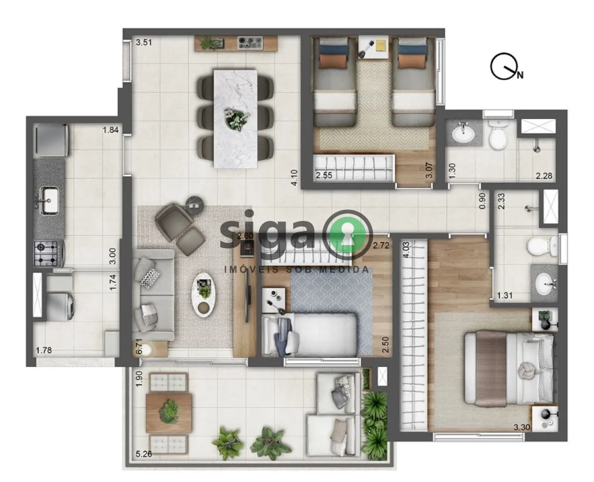 Imagem Apartamento para venda no Morumbi 03 dormitórios, São Paulo - SP