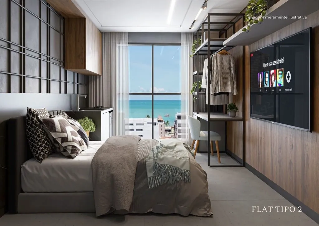 Imagem Flat com 1 dormitório à venda, 18 m² por R$ 386.126,00 - Tambaú - João Pessoa/PB