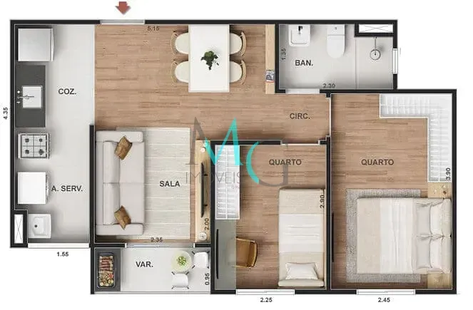 Imagem Apartamento à venda 2 Quartos 1 Vaga 43.18M² Irajá Rio de Janeiro - RJ | Vitale Sky
