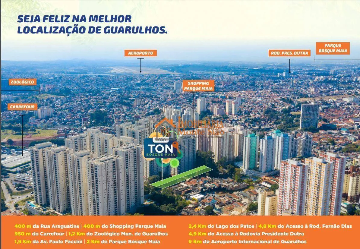 Imagem Apartamento com 2 dormitórios à venda por R$ 370.000,00 - Vila Antonieta - Guarulhos/SP