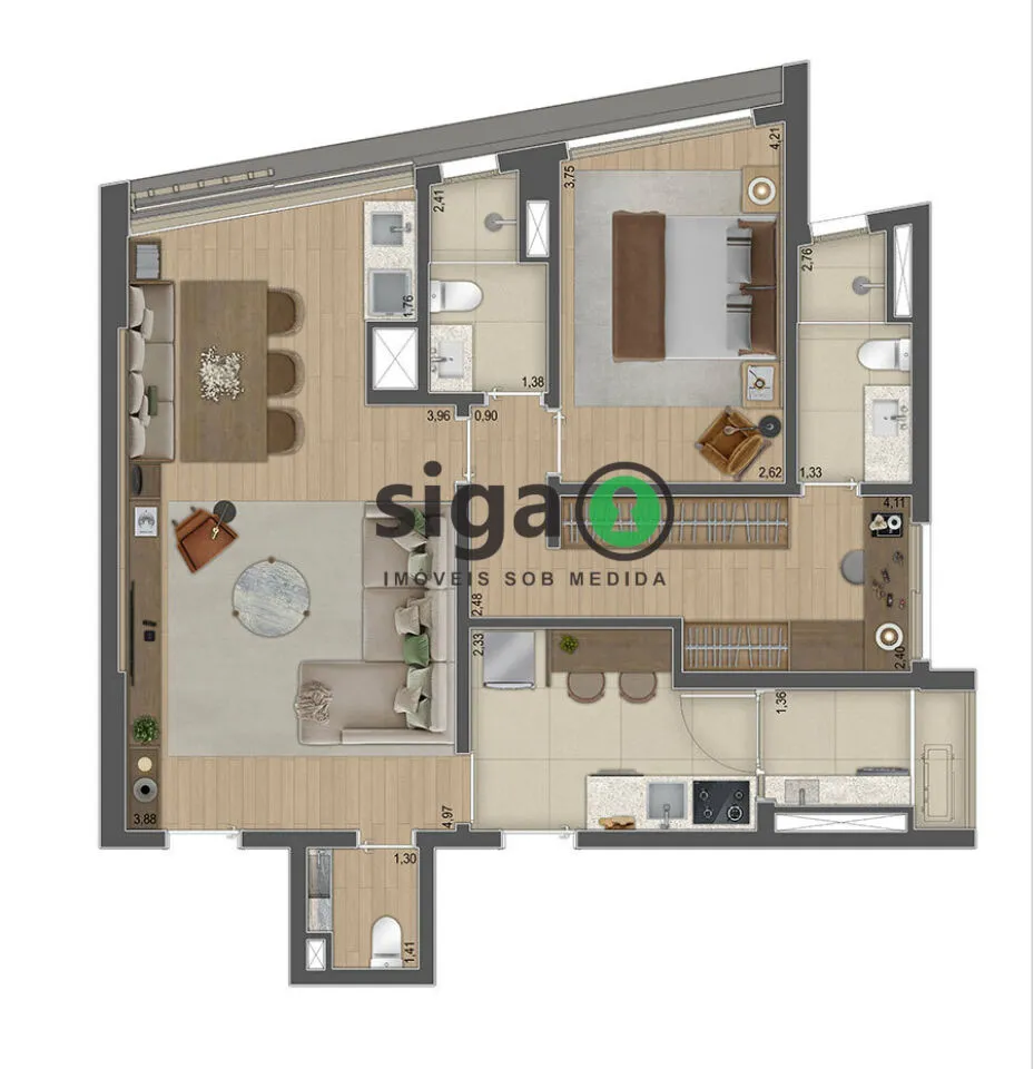 Imagem OMA 909 Pinheiros: 82m² de amplitude e sofisticação