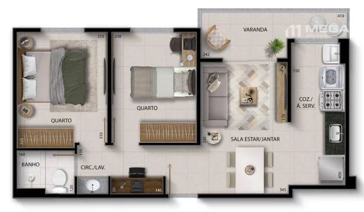 Imagem Apartamento com 2 dormitórios à venda, 45 m² por R$ 465.000 - Vila Velha/ES