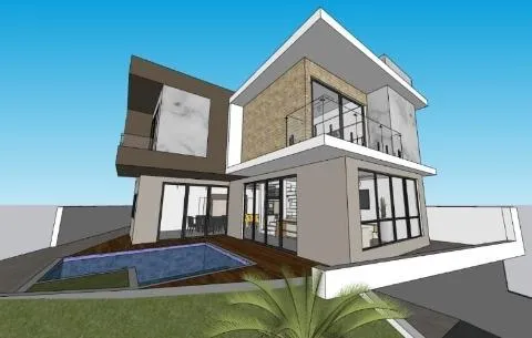 Imagem VENDA DE SOBRADO NOVO NO CONDOMÍNIO REAL PARK, EM ARUJÁ/SP, 315m² com 3 suítes amplas, espaço gourmet, piscina e garagem coberta. CONSULTE-NOS.