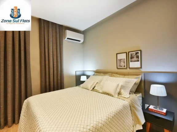 Imagem Apartamento Alto Padrão para Venda ou Locação na Vila Nova Conceição Com 1 Suíte e 2 Vagas