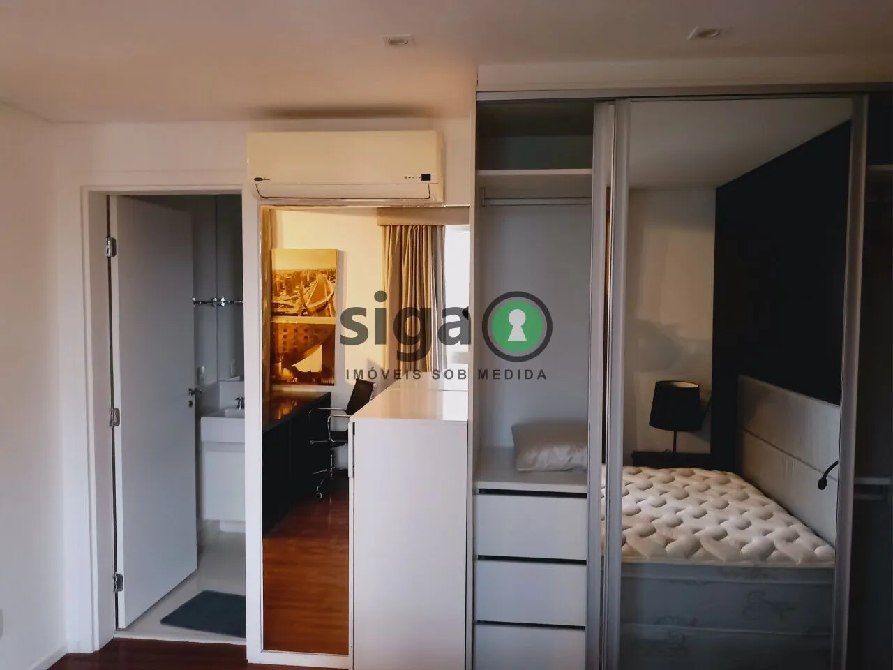 Imagem Apartamento Mobiliado com 1 quarto, 2 banheiros e 1 vaga para alugar no Brooklin