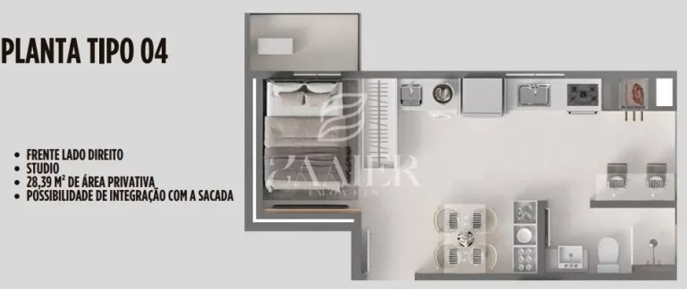 Imagem Flat/Loft/Estúdio com 1 quartos à Venda, Saguaçu - Joinville