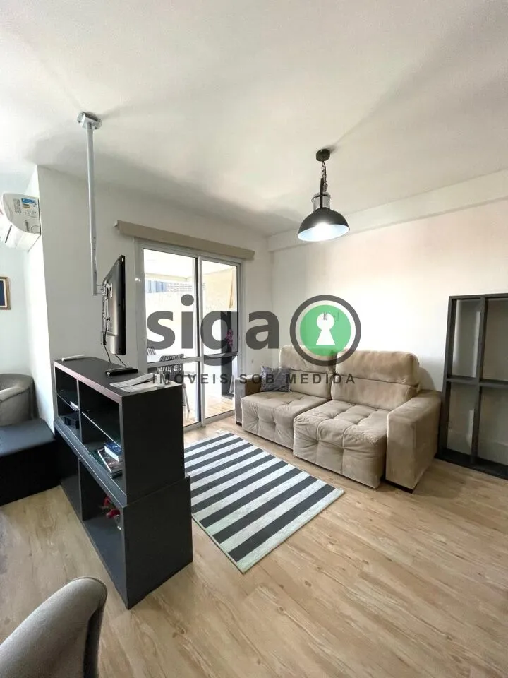 Imagem Apto com 45,51m², Mobiliado, em Pinheiros à venda, 1 quarto e 1 vaga