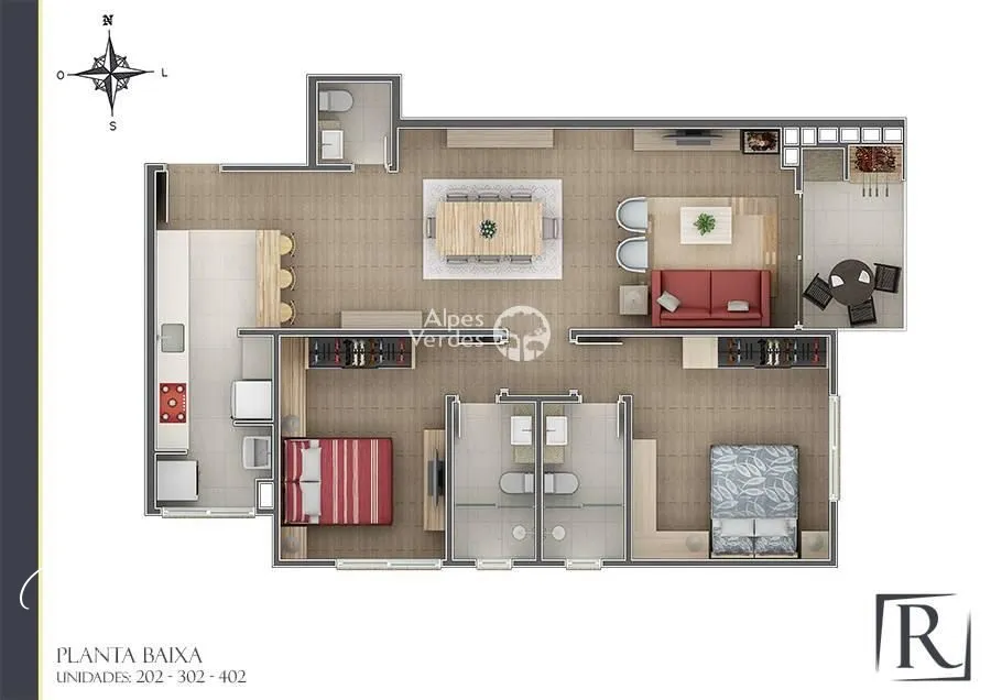 Imagem APARTAMENTO A VENDA 02 SUITE