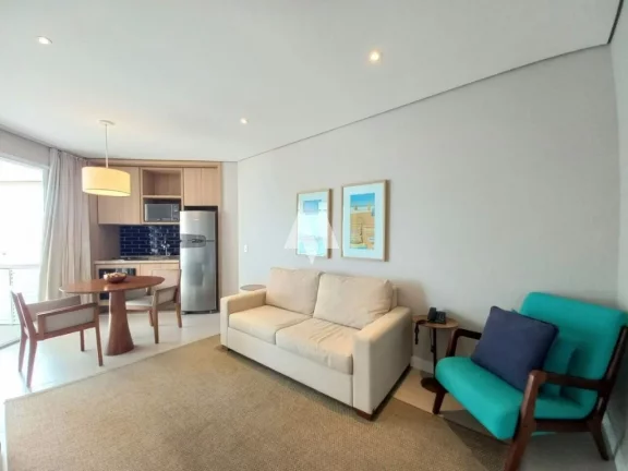 Imagem Apartamento/flat mobiliado com 1 dormitório vista mar aluguel - Pompéia/Santos-SP