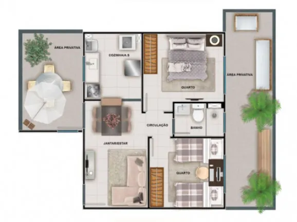 Imagem Apartamento com 2 Quartos à Venda, 44 m² em Centro - Nova Iguaçu