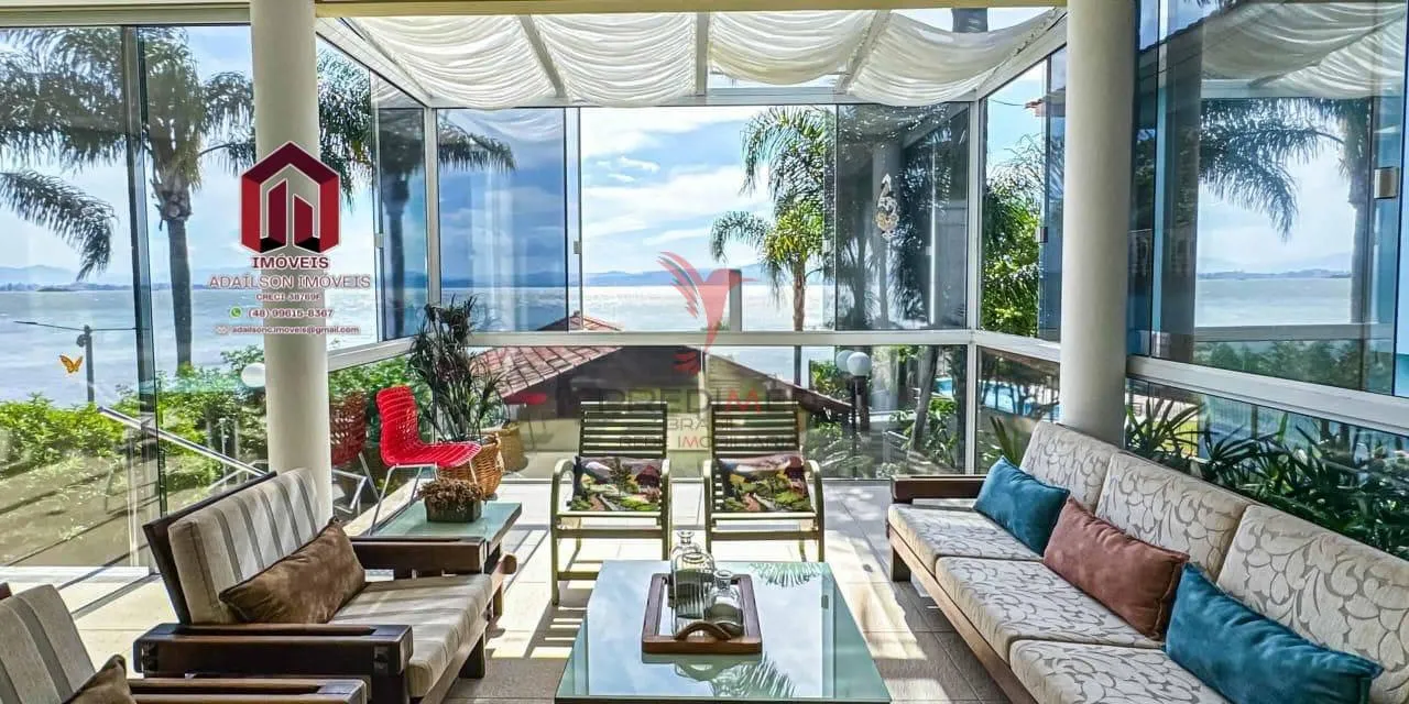Imagem Casa Exclusiva Frente Mar em Florianópolis Cacupé 5 Quartos com Acesso Privativo à Praia
