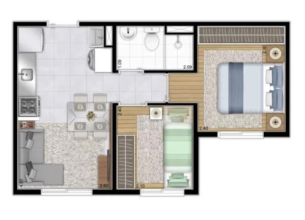 Imagem APARTAMENTO DE 32M², 2 DORMITÓRIOS SEM VAGA A VENDA - PIRITUBA - ZONA NORTE - SÃO PAULO/SP