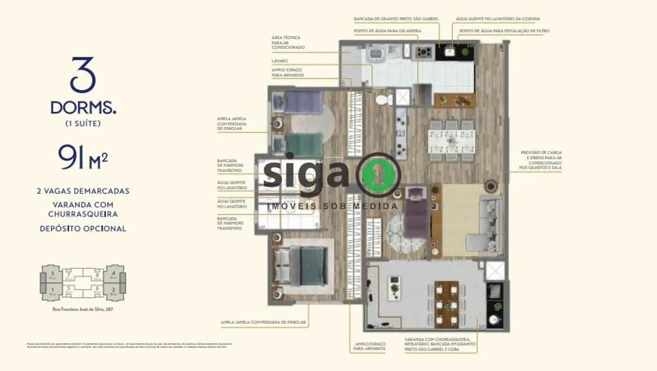Imagem Apartamento com 03 dormitórios para venda no bairro Vila Andrade - São Paulo - SP