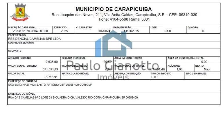 Imagem Área Projeto Aprovado c/ 4 casas Condomínio Granja Viana