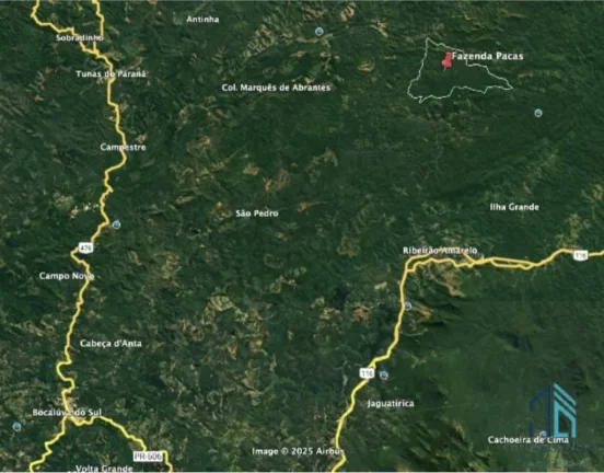 Foto do imóvel Fazenda com 1.926 m2, sendo 60 há de uso consolidado e 1.866 há de área nativa, em Tunas do Paraná PR