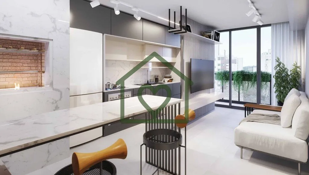 Imagem O Soul República une arquitetura, conveniência e gastronomia. Torre moderna com apartamentos studi...