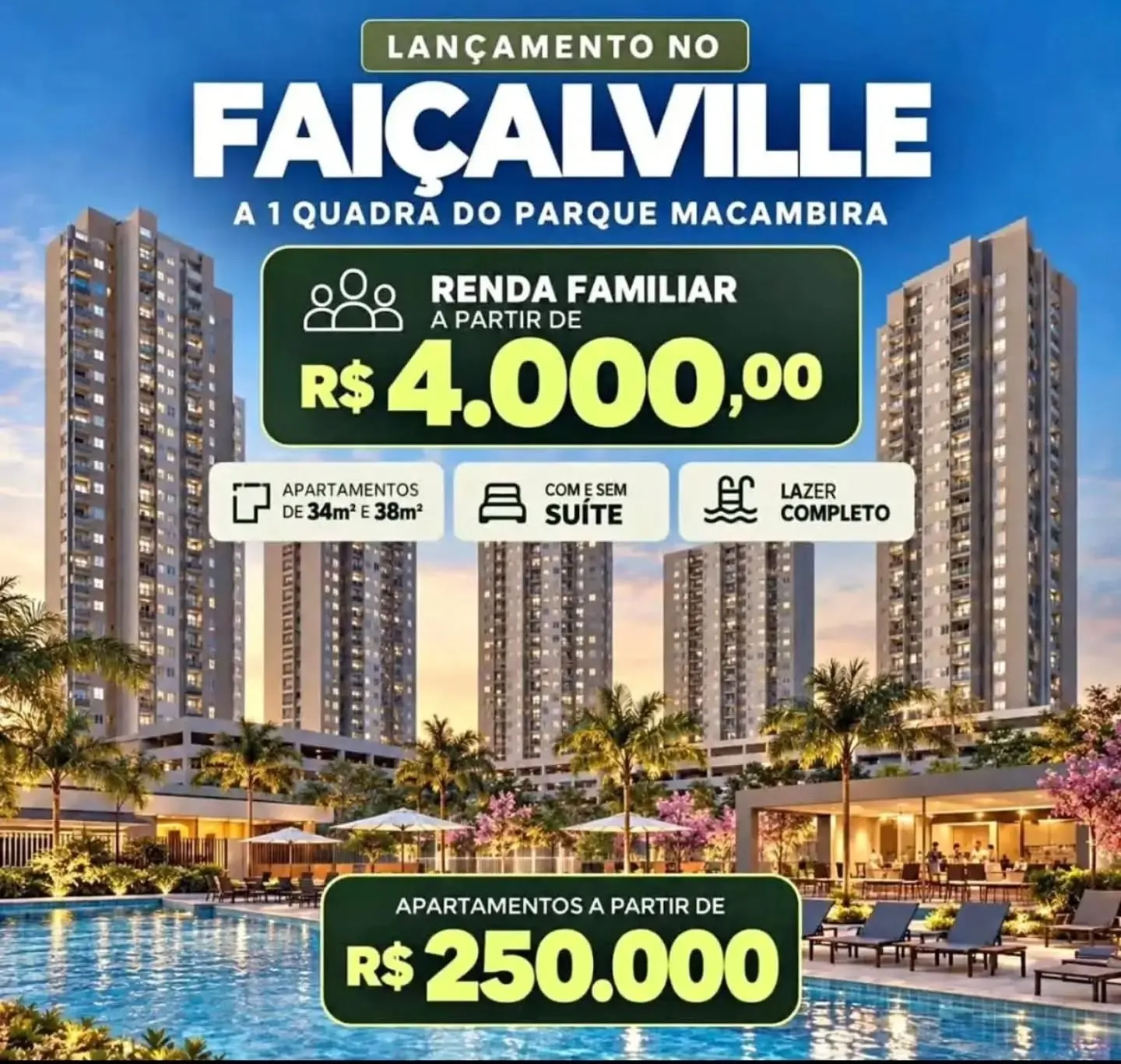 Foto do imóvel Natua - Lancamento Apat 2/4 No Faicalville Sinal De 500,00 em Alameda Professor HÃ©lio Franca - FaiÃ§allville, Goiania - GO
