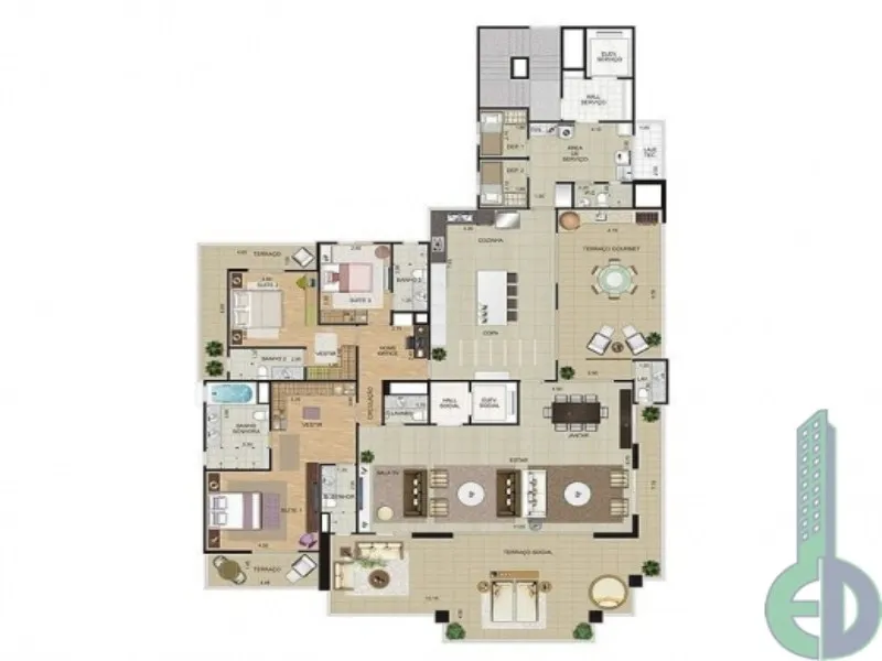 Imagem Edifício Villa Lobos Santo André Sp, apartamento de alto padrão em Santo André Sp