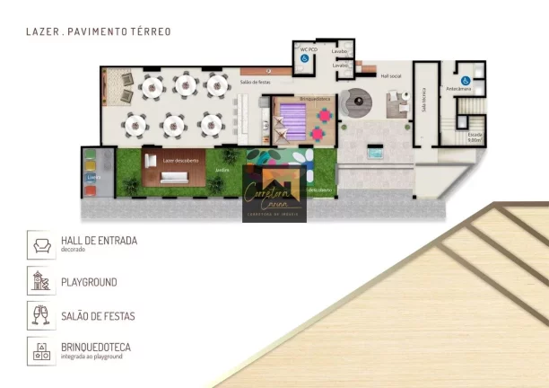 Imagem Apartamento no 8º andar com 113,35m² privativos, 3 quartos sendo 3 suítes com persianas automatiz...