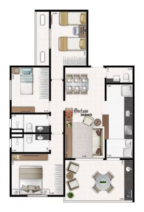 Imagem Apartamento com 3 dormitórios à venda, 105,39 m² a partir de R$ 1.127.673,00 - Astúrias- Guarujá/SP