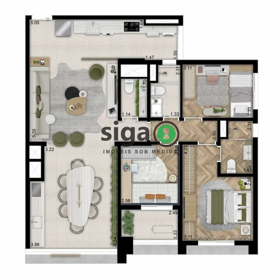 Imagem Think Apiacás: 97m² de luxo, exclusividade e sofisticação