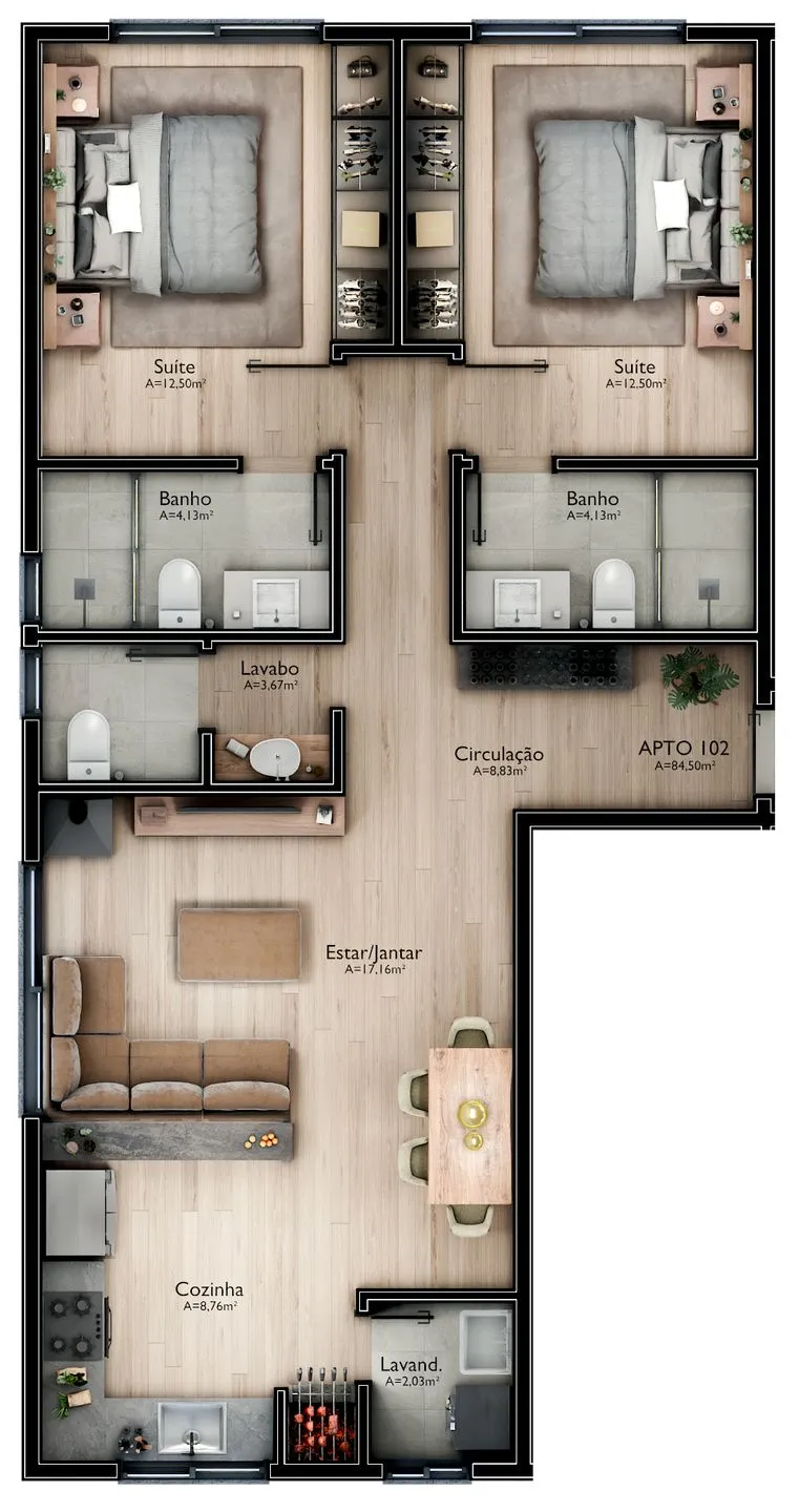 Imagem Apartamento à venda em Gramado, Mato Queimado, com 2 quartos, 81.8m2