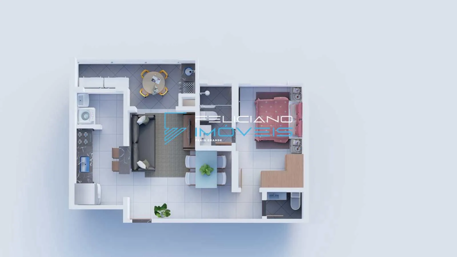 Imagem Apartamento com 1 quarto, Guilhermina, Praia Grande - R$ 417 mil, Cod: 5846