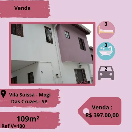 Foto do imóvel Casa de Condomínio com 3 Quartos à Venda, 109 m² em Vila Suissa - Mogi das Cruzes