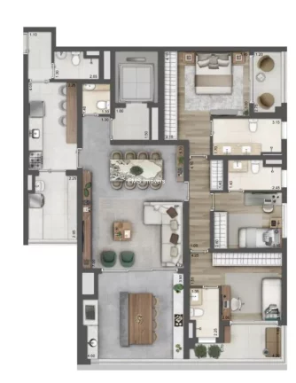 Imagem Apartamento com 157m² e 3 suítes à venda no Brooklin.