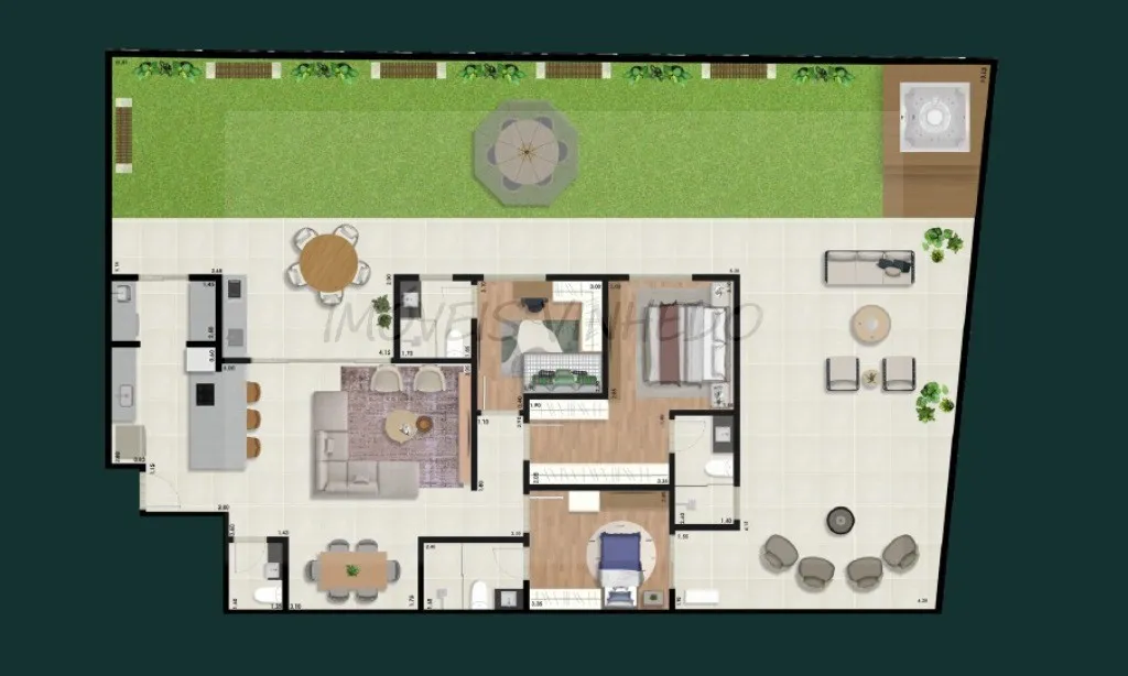 Imagem Apartamento garden com quintal no Condomínio Prestige Vinhedo, com 271,07 m² para venda em Vinhedo.