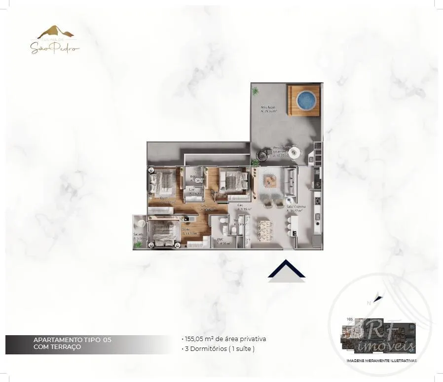 Imagem Colinas de São Pedro 2Dorm/suí +Lav. - mais espaço, conforto e sofisticação