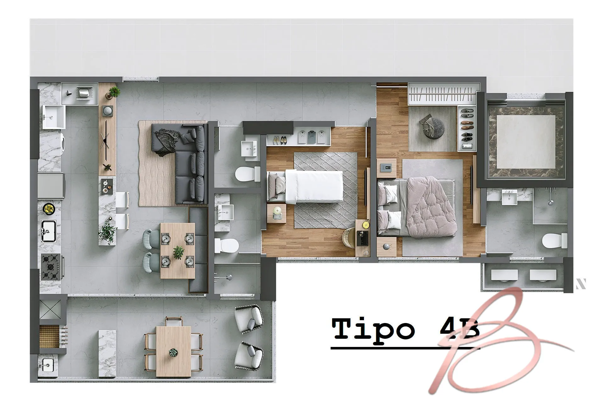 Imagem Apartamento Alto Padrão com 2 suítes na Praia brava e lazer completo