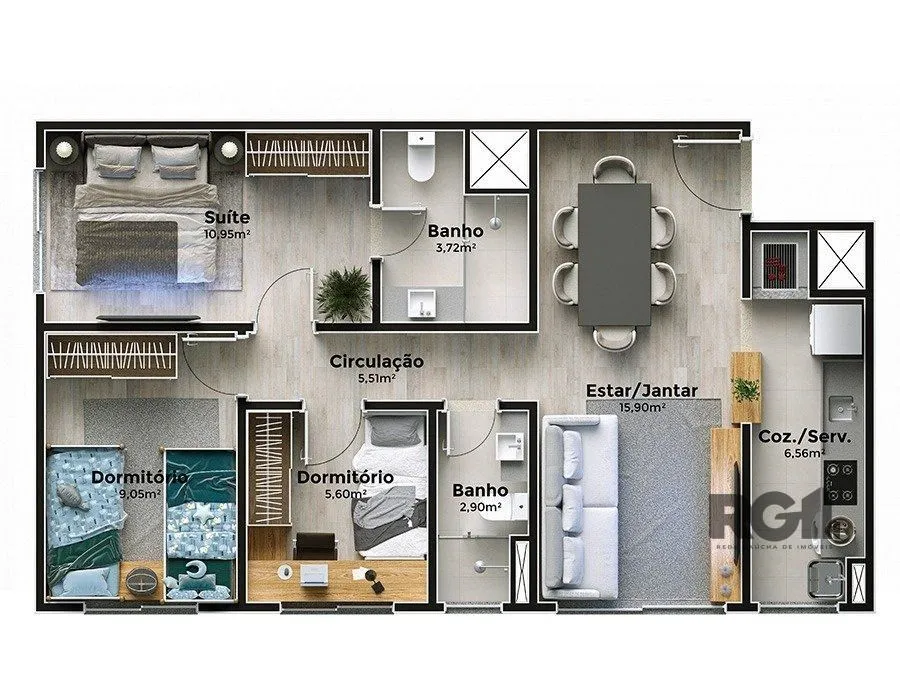 Imagem Apartamento em Cristal