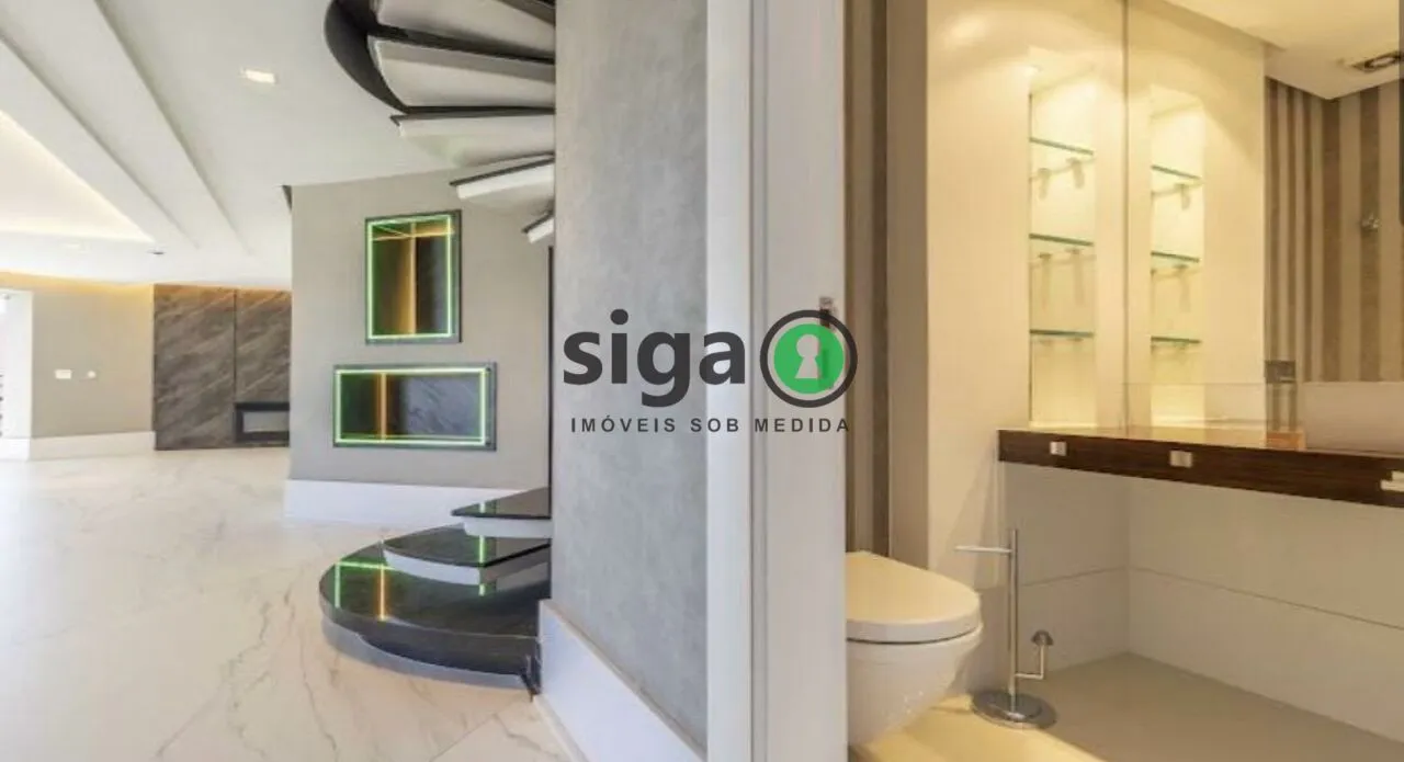 Imagem Cobertura duplex com 440m², 4 quartos sendo 2 suites, 4 vagas Sem Mobilia, Campo Belo