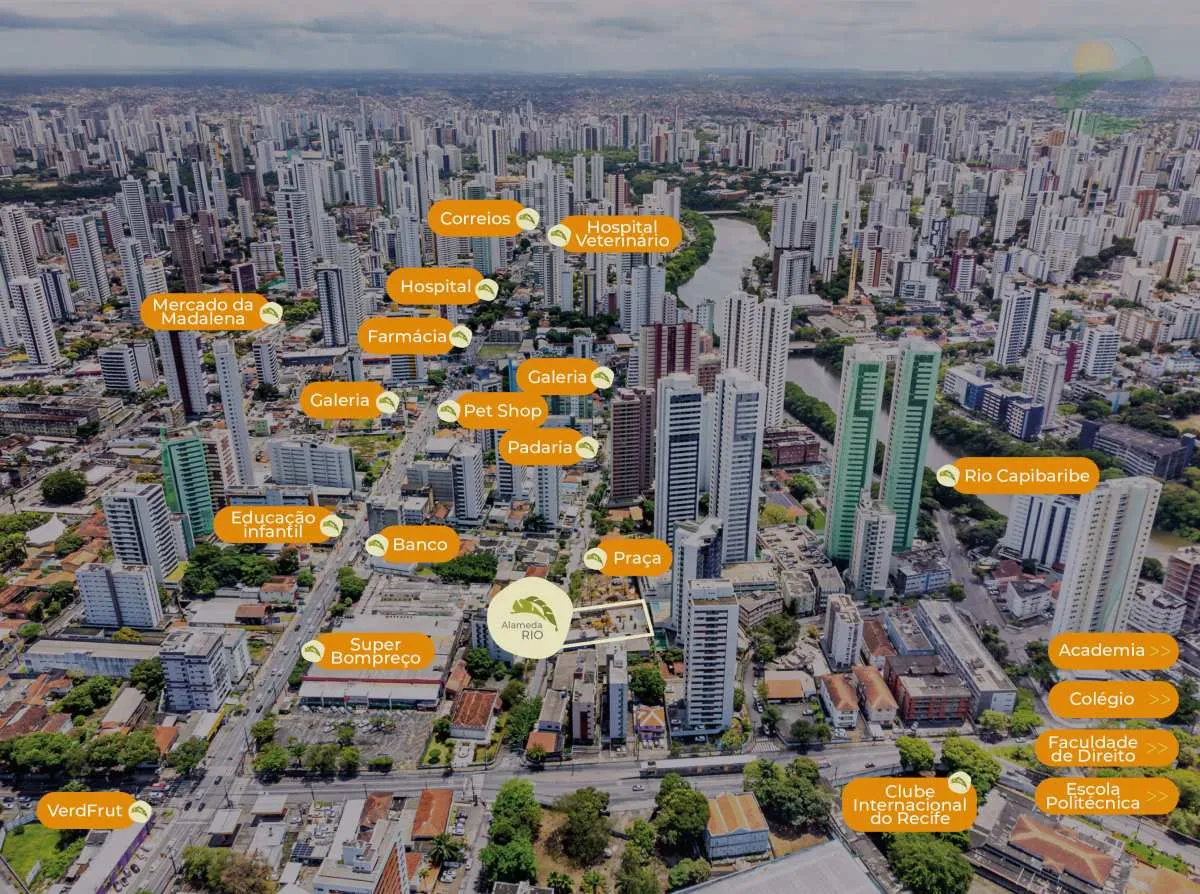 Imagem Apartamento 03 quartos, 93m2, Edificio Alameda Rio, Madalena, Recife.