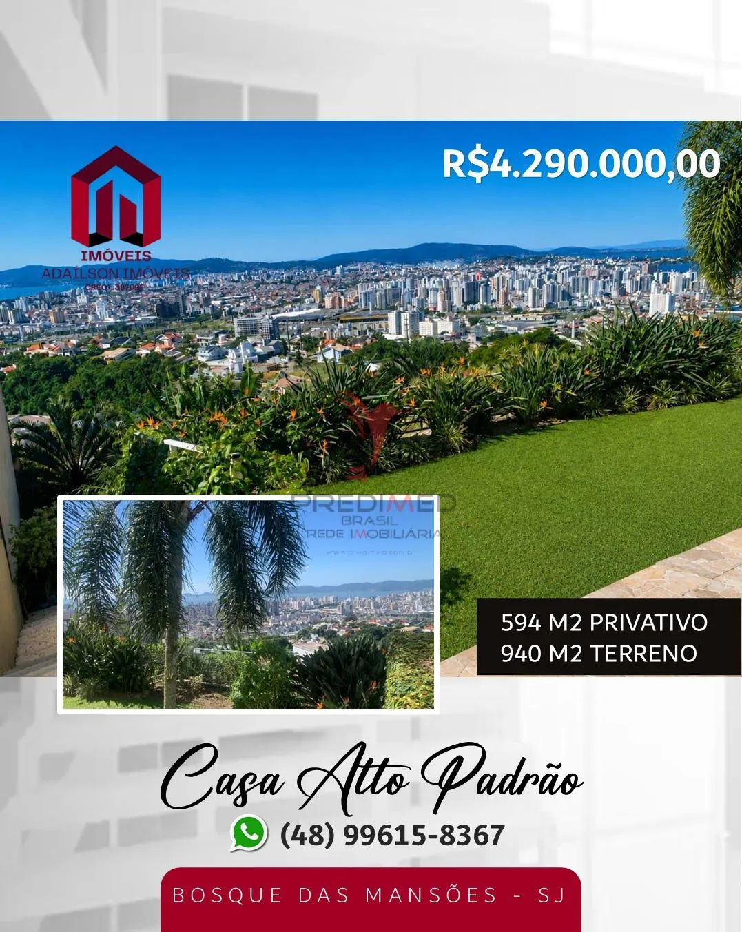 Imagem Casa Alto Padrão| Bosque das Mansões Em São Jose SC BRASIL á 15 minutos de Florianópolis