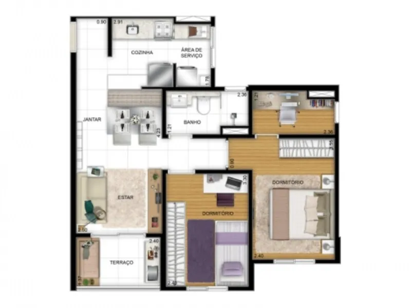 Imagem Start Jardim Clube São Bernardo, apartamento com 2 quartos em São Bernardo do Campo