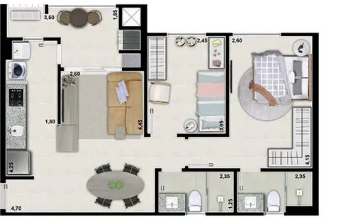 Imagem Apartamento na planta, my SB, 2 quartos