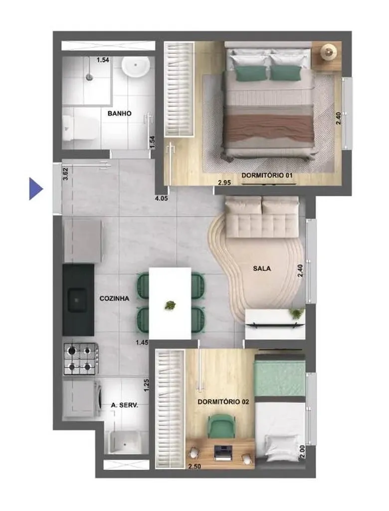 Imagem Apartamento à venda em São Paulo-SP, Bairro Jaguaré. 2 quartos, - Condomínio Cidade Villa Lobos Tenor.