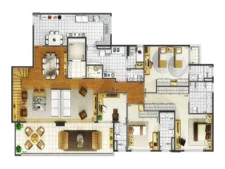 Imagem Apartamento de luxo no Condomínio Vivant São Caetano - 4 quartos, 4 suítes, 5 banheiros, 4 vagas de garagem, 243m² - Venda ou Locação no bairro Santo Antônio.